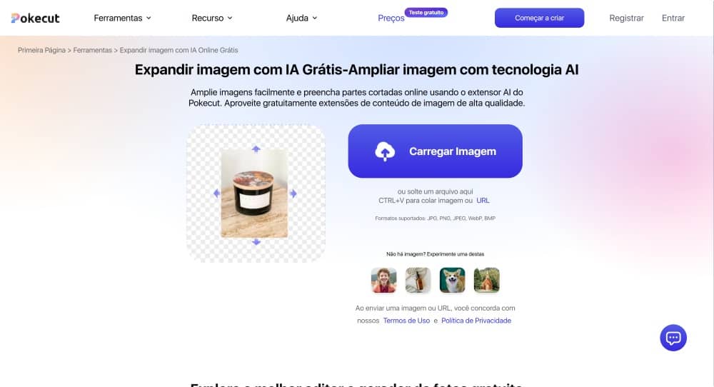 Pokecut Web Screenshot PT - Image Extender