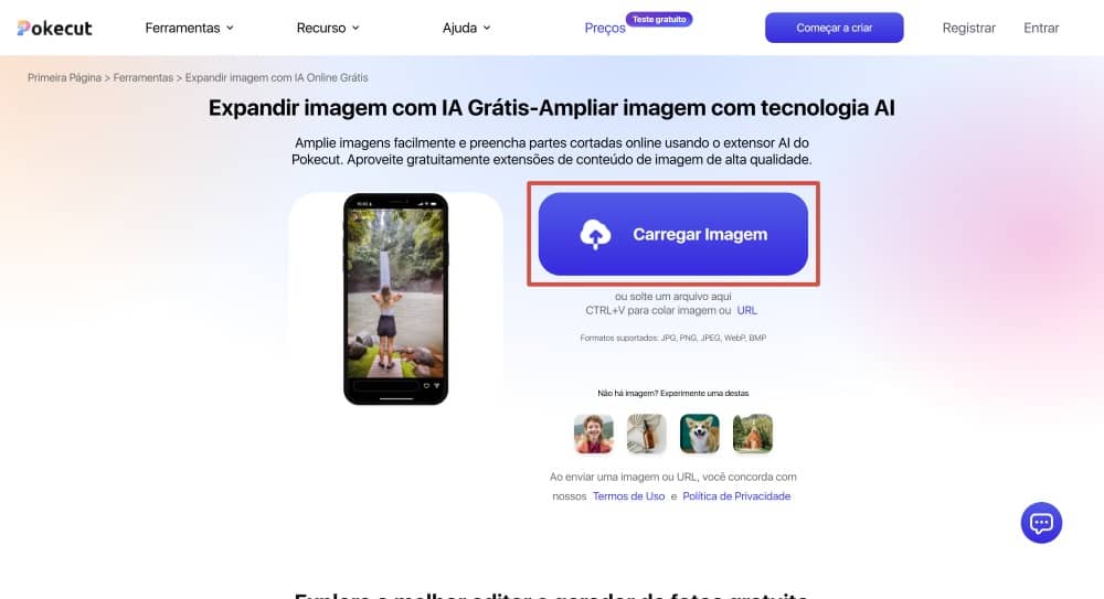 Pokecut Web Screenshot PT - Image Extender 2