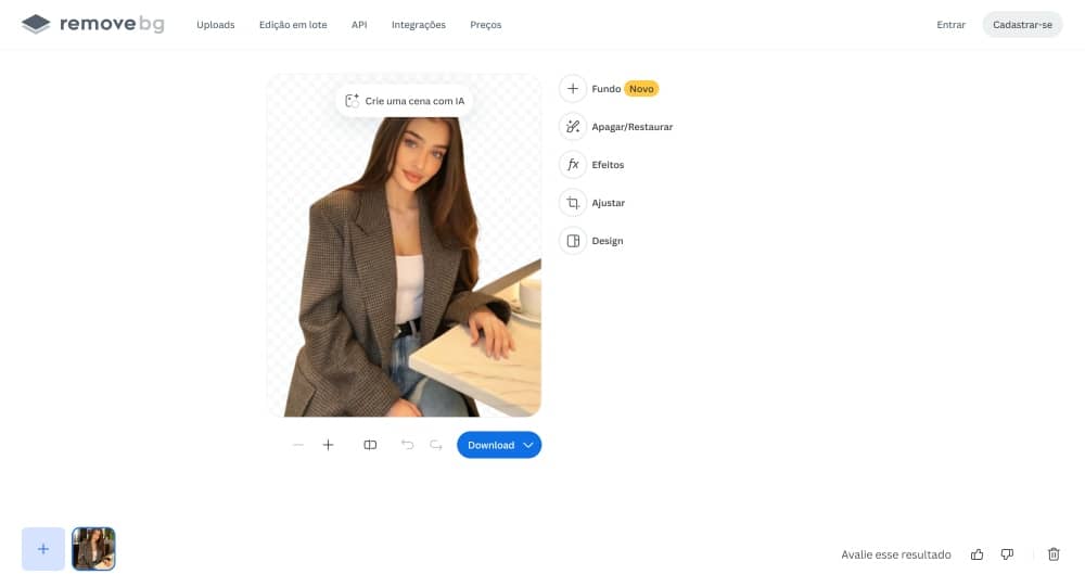 remove.bg Web Screenshot PT - remove background result