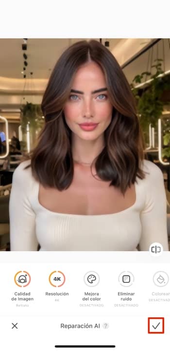 AirBrush App Screenshot ES - photo restoration edit restoration ai tick