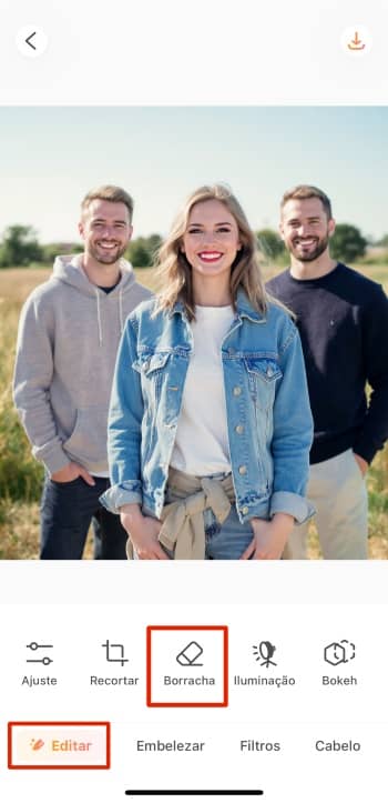 AirBrush App Screenshot PT - remove people from photo edit eraser