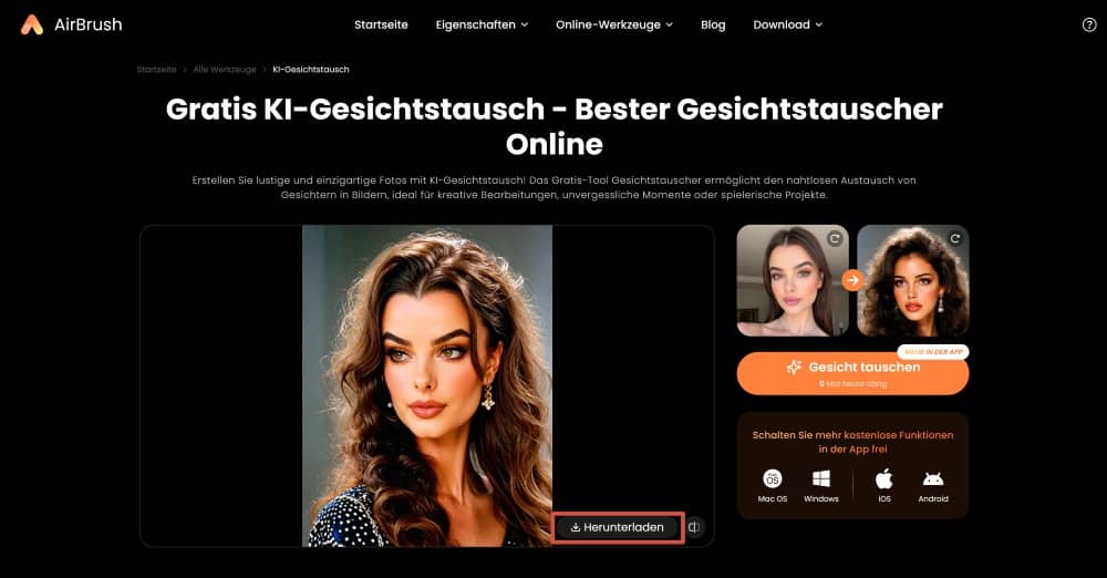 AirBrush Web Screenshot GE - Face Swap download