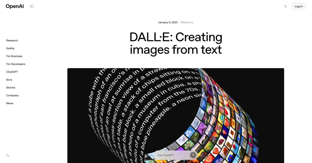DALL·E Web Screenshot EN - main page