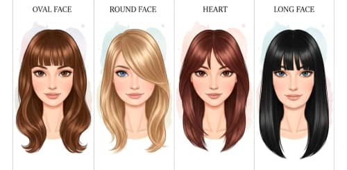bangs filter - bangs with different face shapes