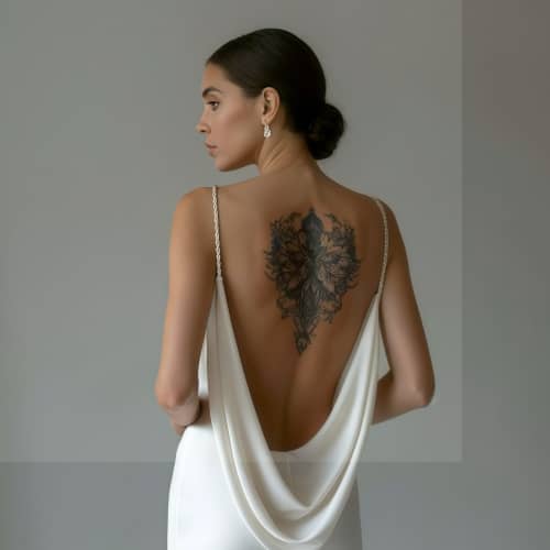 tattoo generator - example of a girl in white dress after