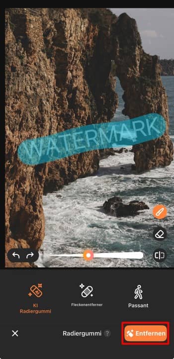 AirBrush App Screenshot DE - remove watermark brush and remove