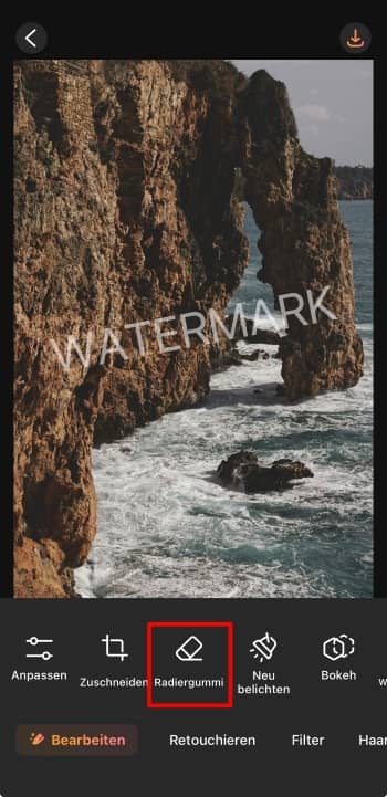 AirBrush App Screenshot DE - remove watermark eraser