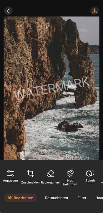 AirBrush App Screenshot DE - remove watermark upload image