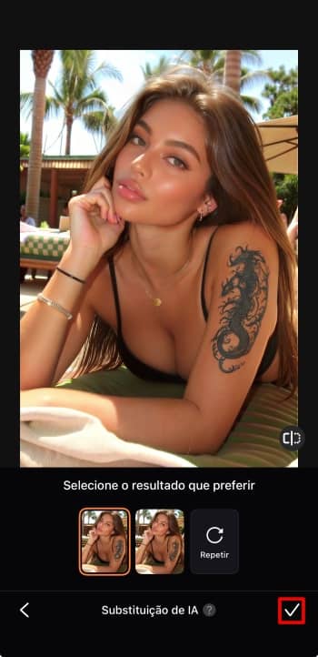 AirBrush App Screenshot PT - tattoo ai replace tick