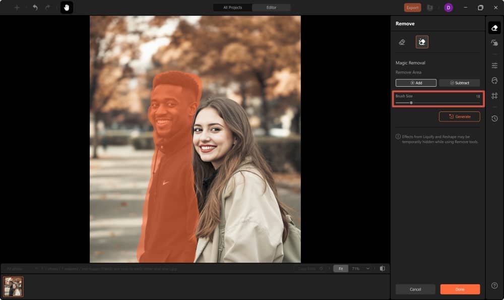AirBrush Studio Screenshot EN - remove people from photos brush