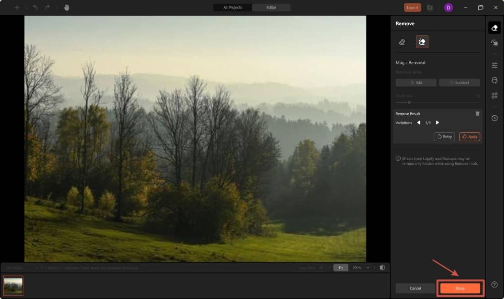 AirBrush Studio Screenshot EN - remove watermark result done