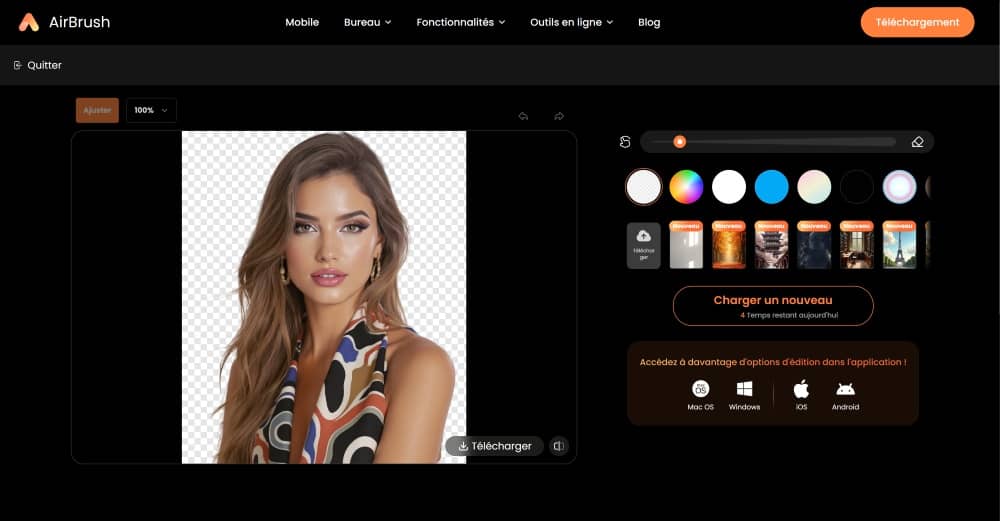 AirBrush Web Screenshot FR - remove background result