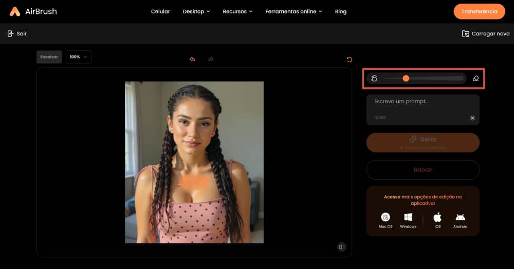 AirBrush Web Screenshot PT - tattoo ai replace brush