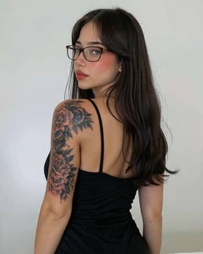 tattoo generator - brunette girl example after