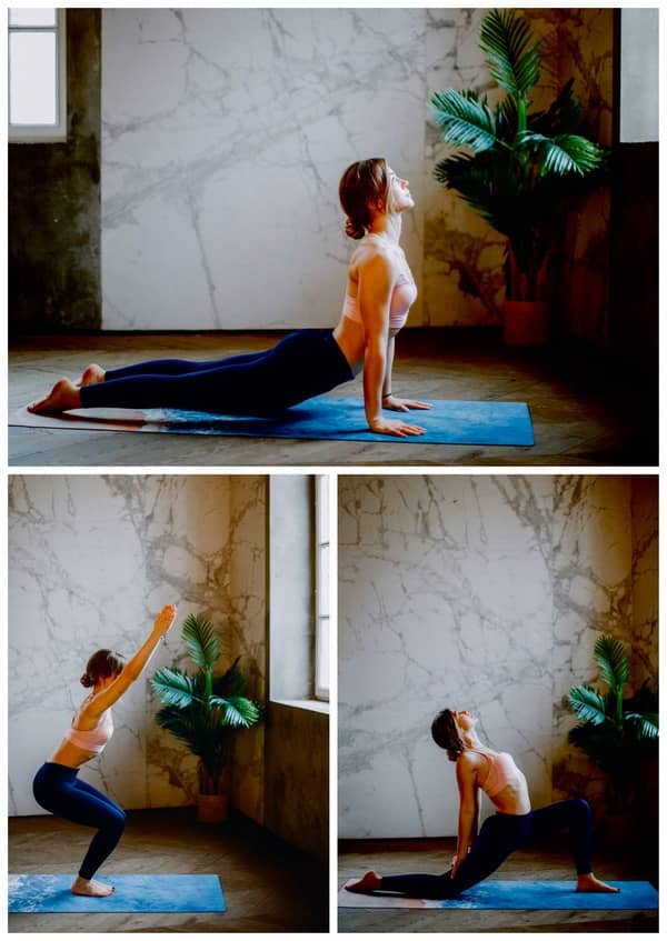 mujer haciendo yoga