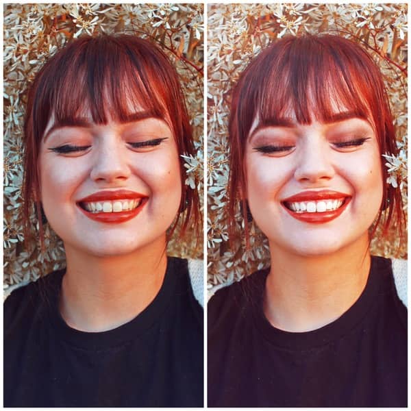 mujer acostada en una cama de flores sonriendo