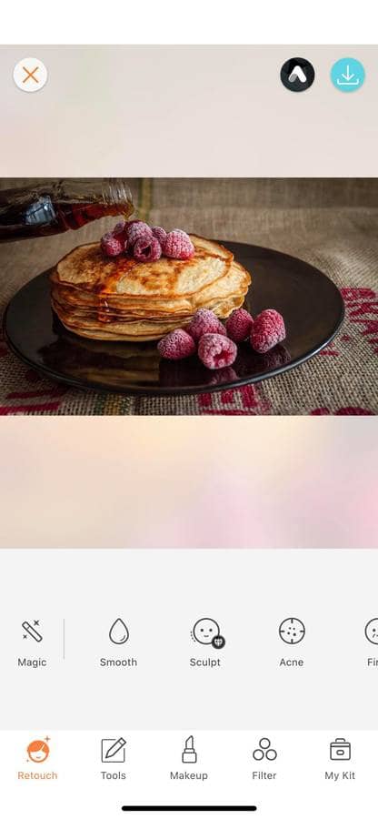 pancakes with fruit on a plate