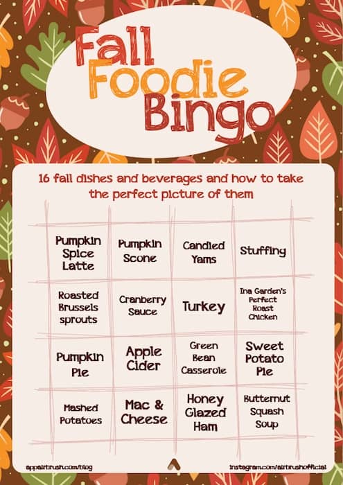 Fall Foodie Bingo