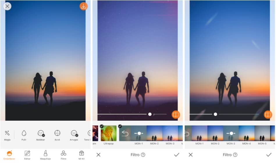 pareja en un atardecer