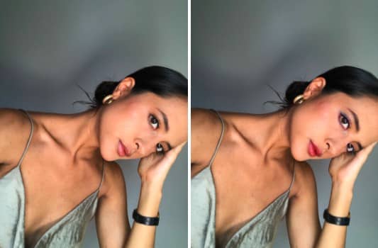 antes y después de usar maquillaje