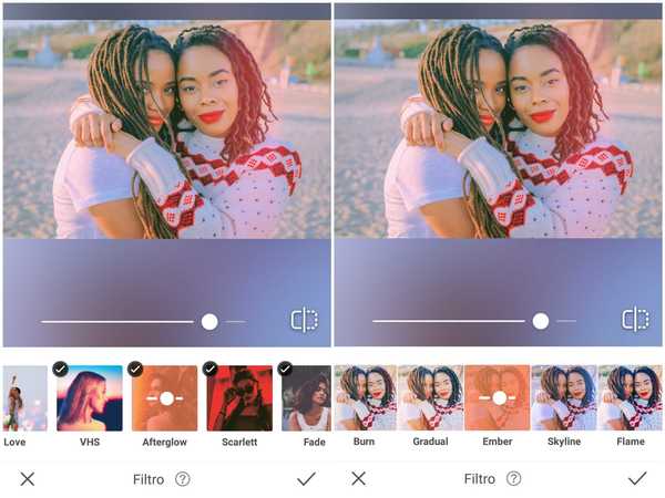 Foto de duas mulheres negras se abraçando sendo editada no app AirBrush