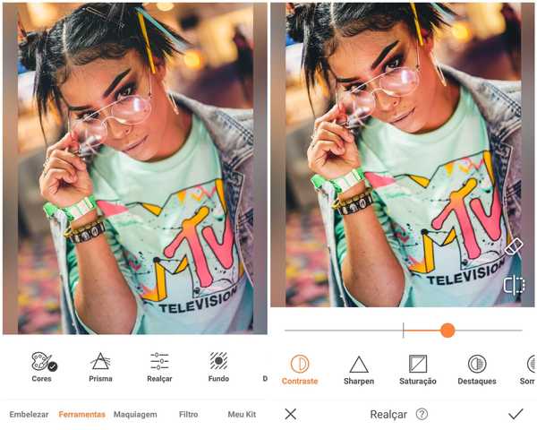 Foto de uma garota sendo editada no app AirBrush