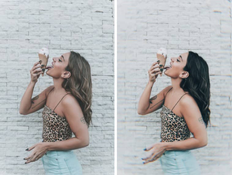 Helado ft. una pared lisa