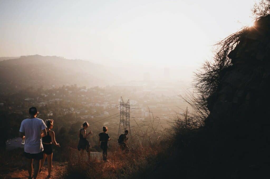 group of hikers on a mountain