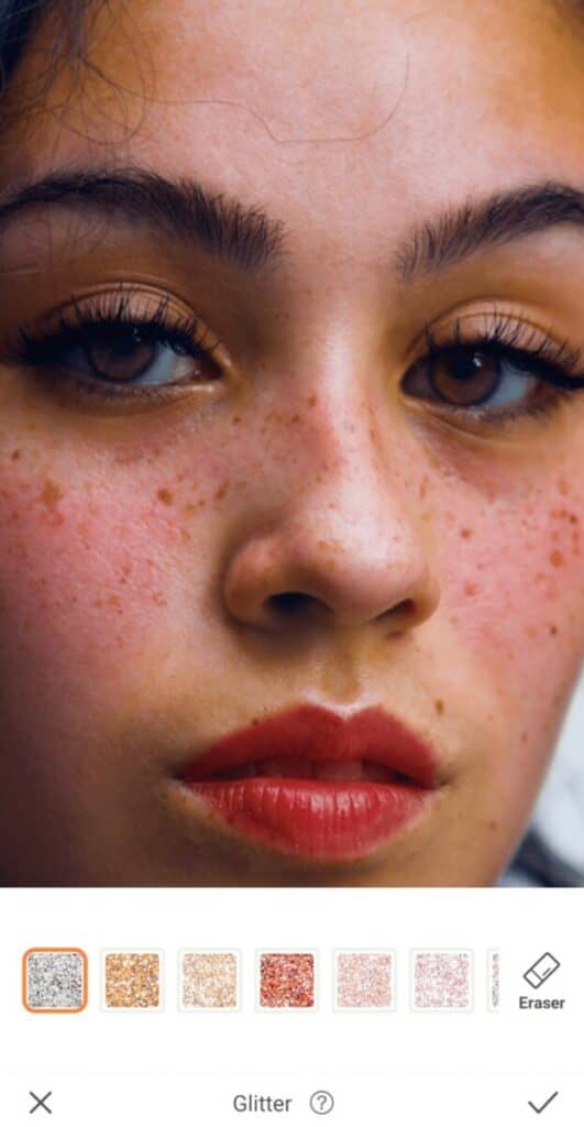 closeup of woman with red lips