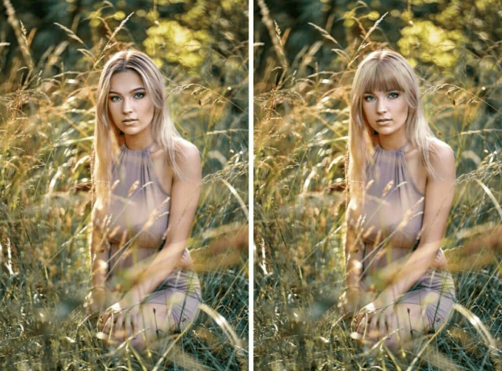 woman with blonde hair and bangs