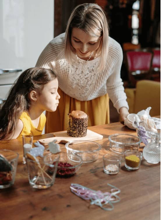 woman and girl in the kitchen