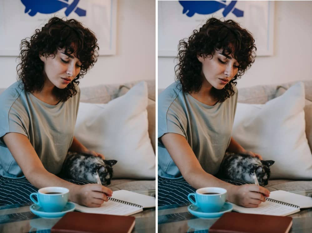 woman sitting and writing