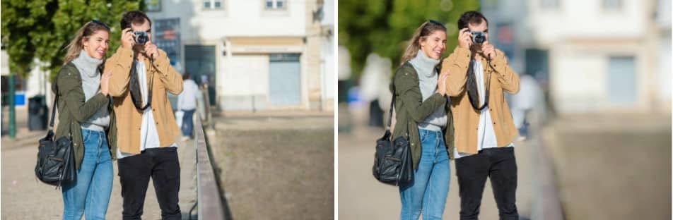 a couple taking pictures