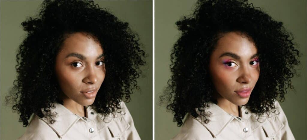 woman with black curly hair