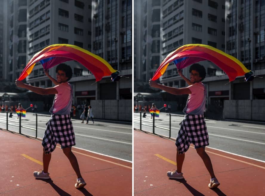 young person with pride flag