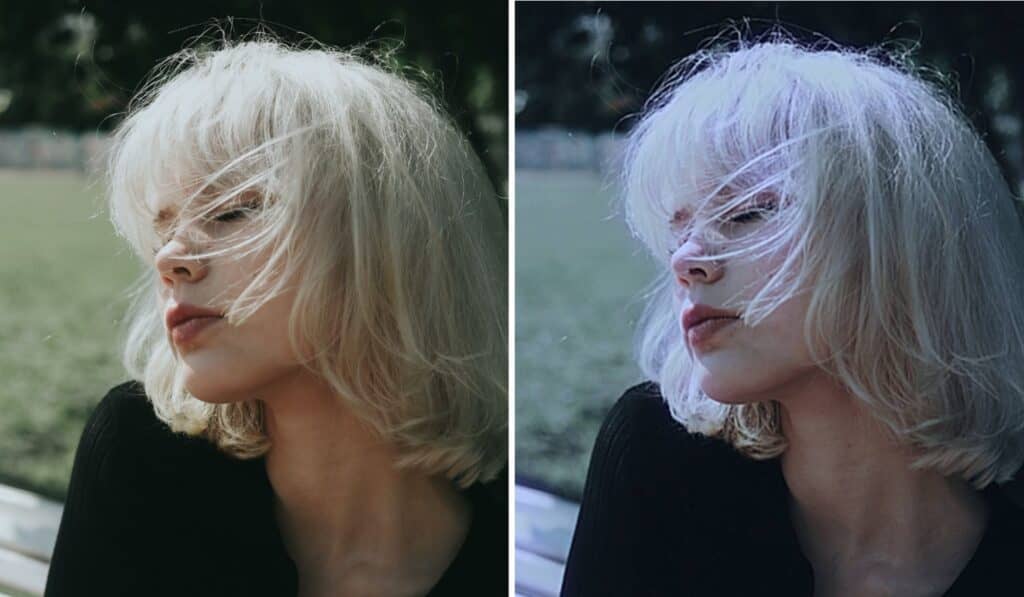 platinum blonde woman