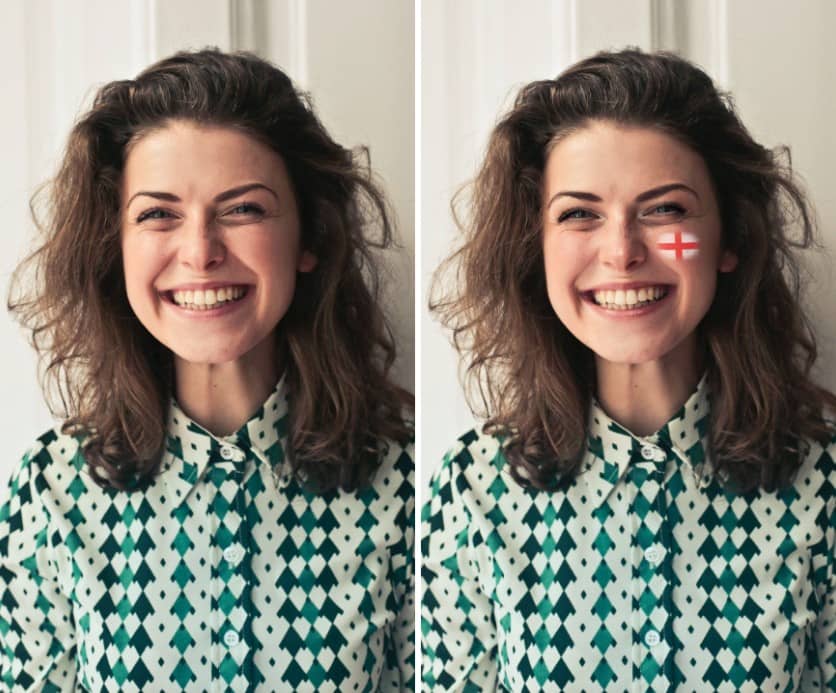 woman in green patterned shirt