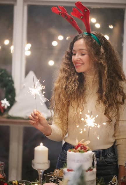 woman with sparkler