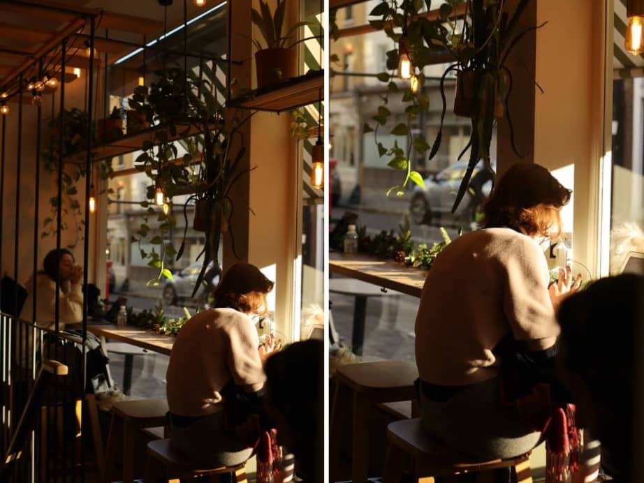 woman in cafe