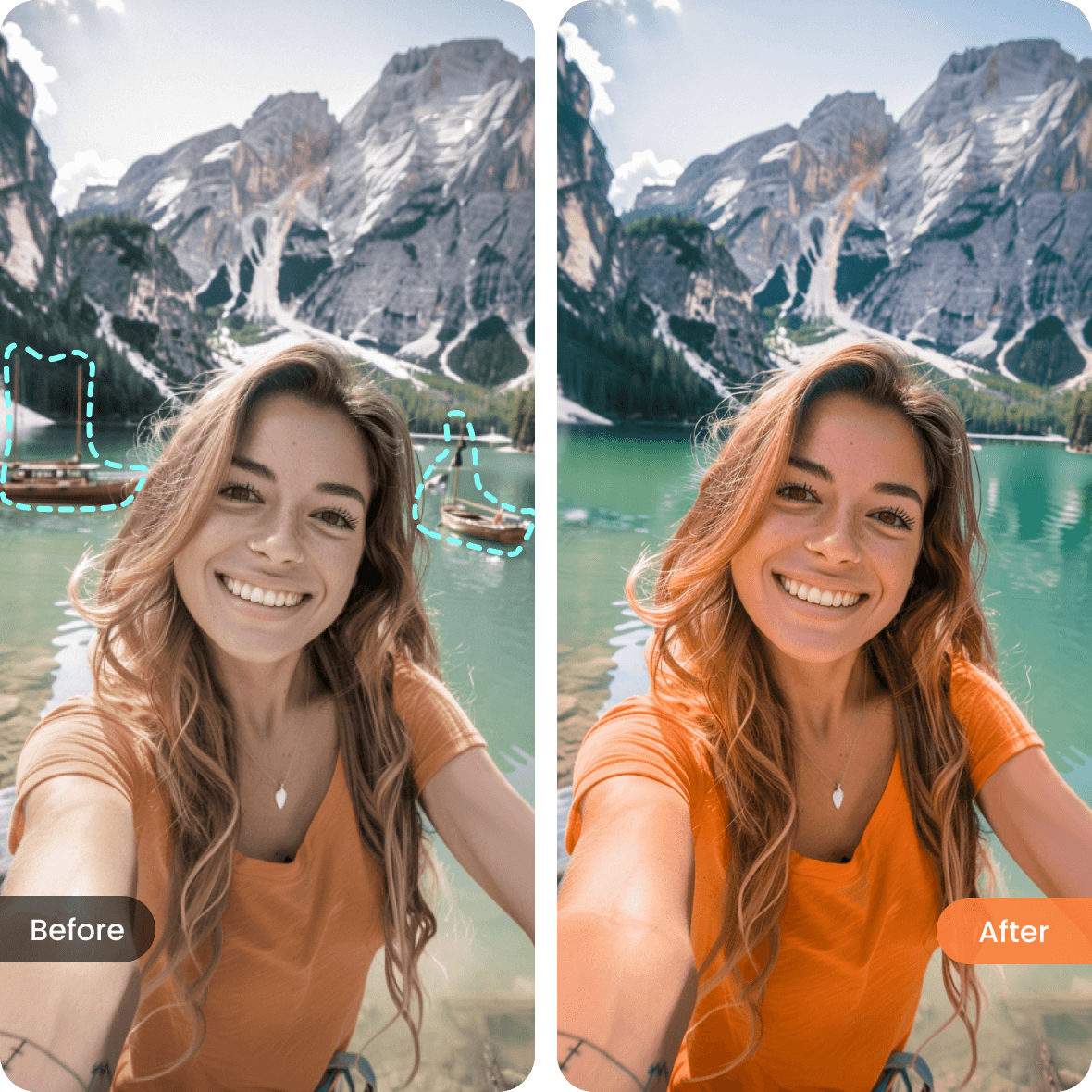 Mejora selfies eliminando elementos no deseados